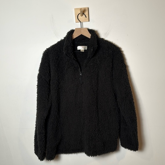 Cuddl Duds Women’s Black Sherpa 1/4 Zip Sweatshirt Loungewear size M - Picture 1 of 9